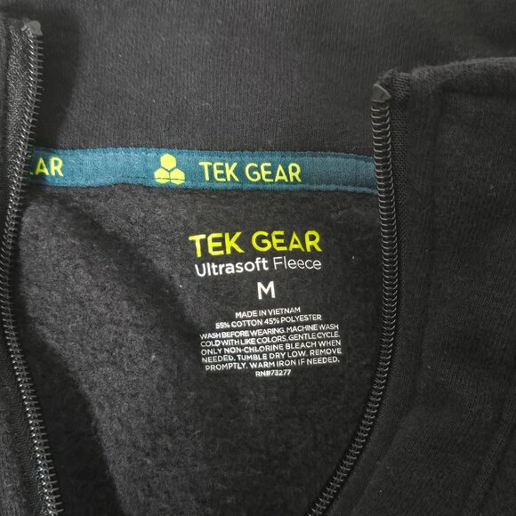 men's medium  black zip up fleece jacket - Picture 2 of 6